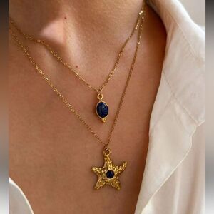 Blue stone necklace #2128